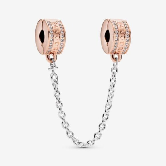 Pandora logo fixed clip safety chain - Picture 1 of 2